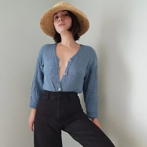 Crinkle cotton blouse